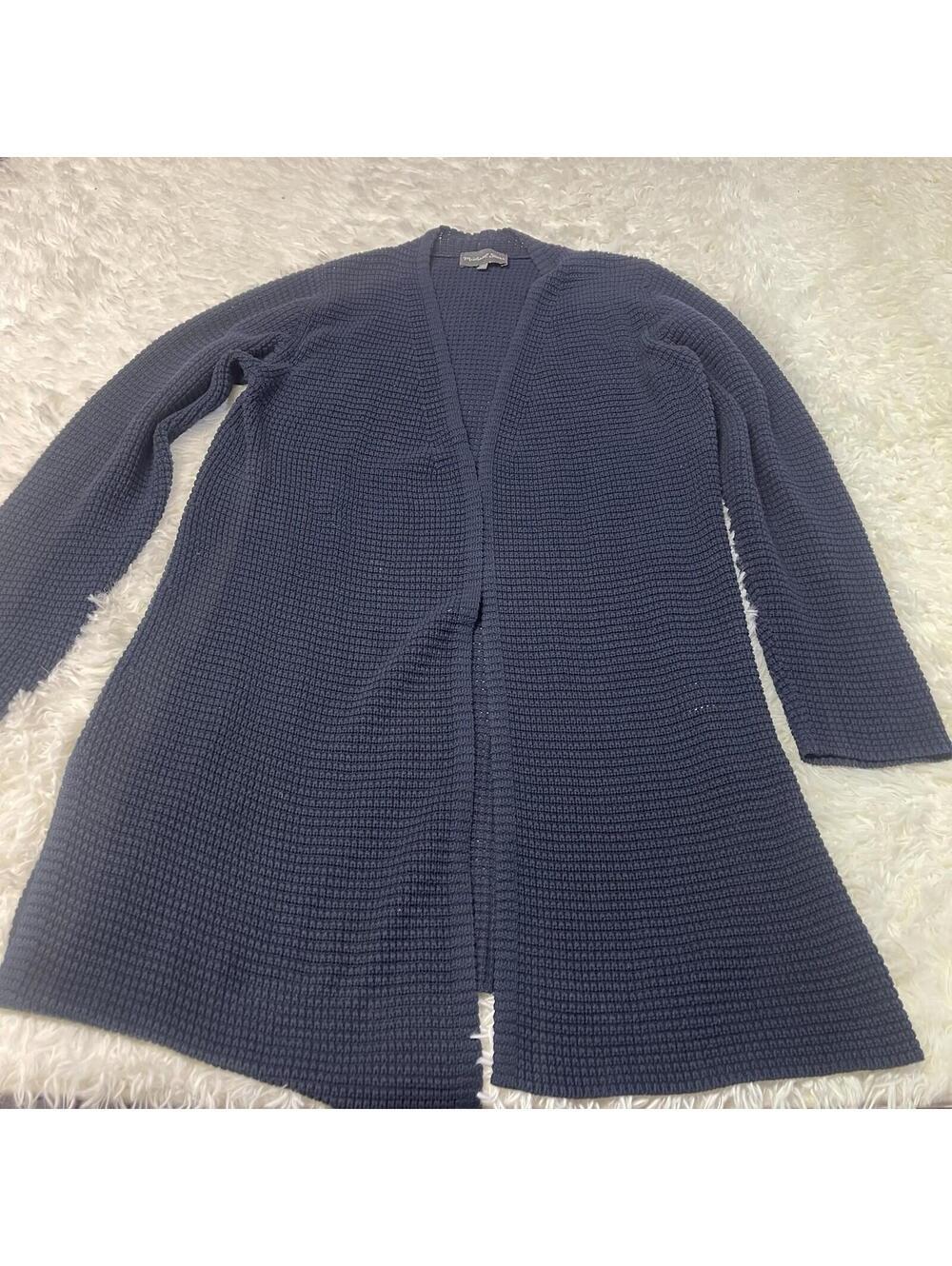 Michael Stars Women's Medium Cardigan Open Front Navy Blue Soft Classic